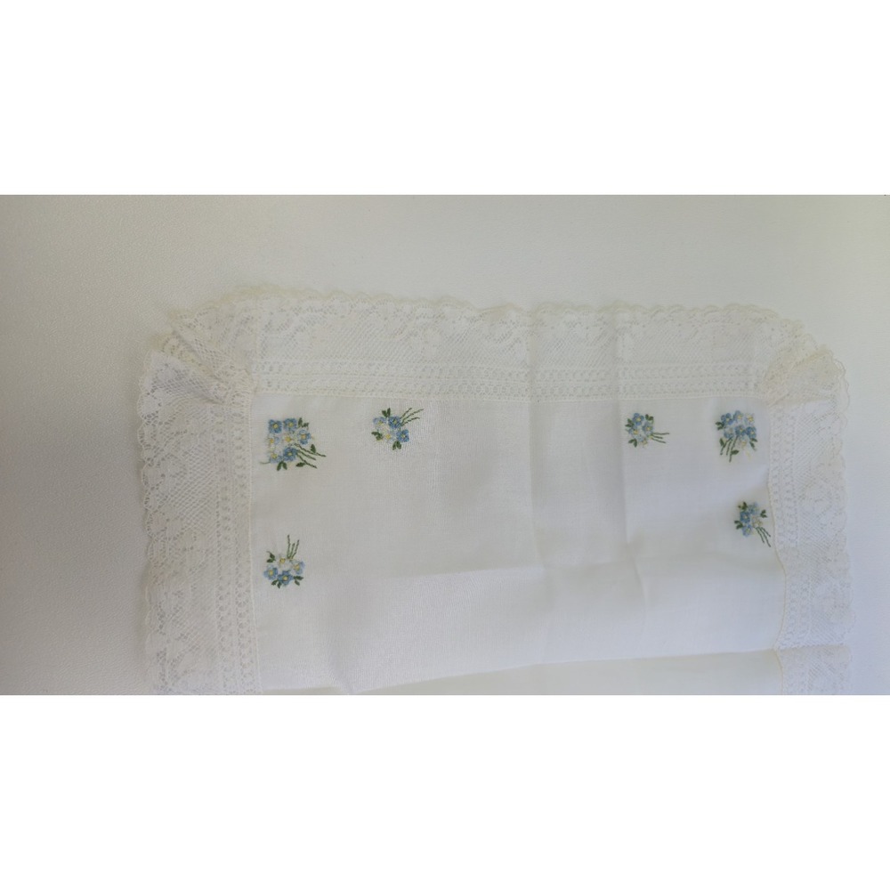 Vtg Embroidered Floral Cotton Hankie Handkerchief Switzerland RN15627 White Lace - Picture 9 of 13